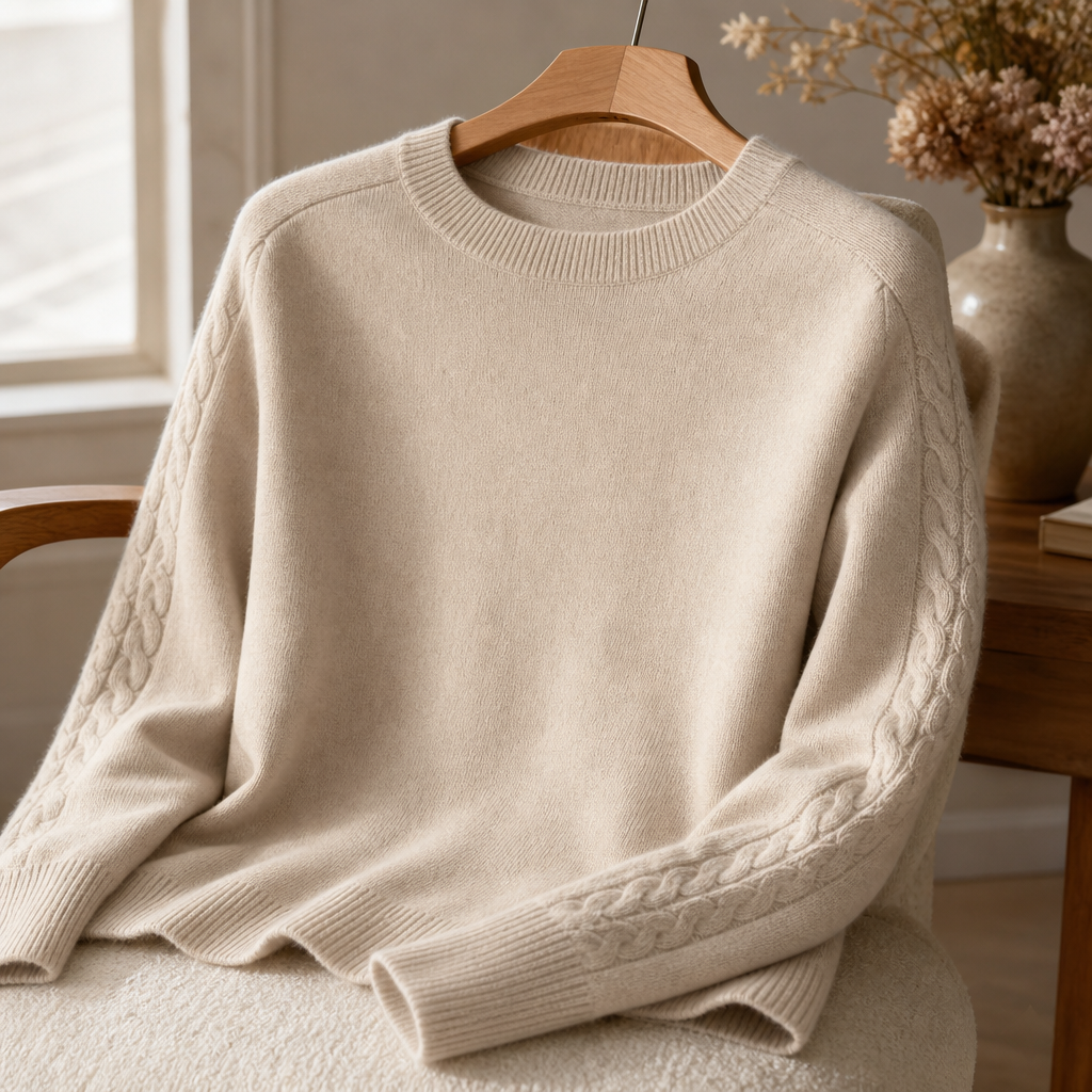Nina Merino Cable Sleeve Jumper — alternate angle