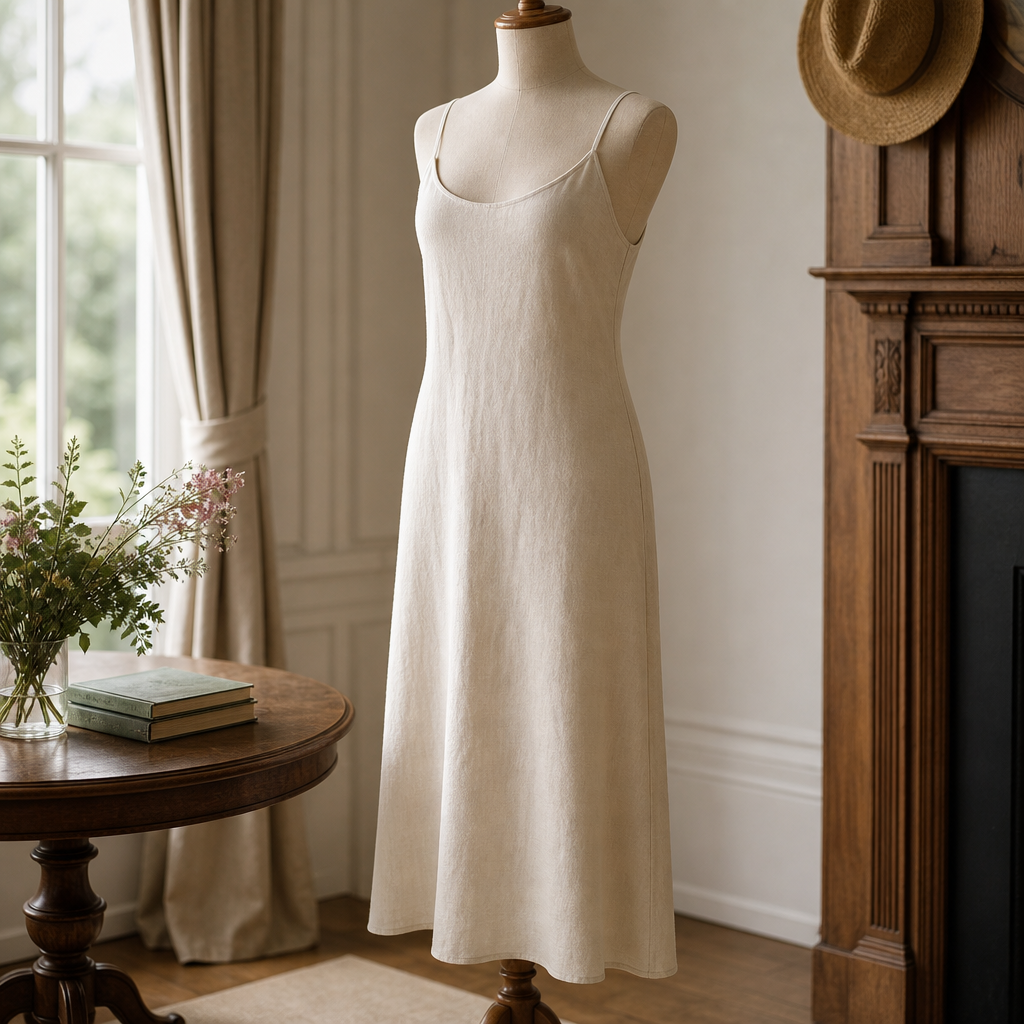 Vivian Linen Slip Dress — alternate angle