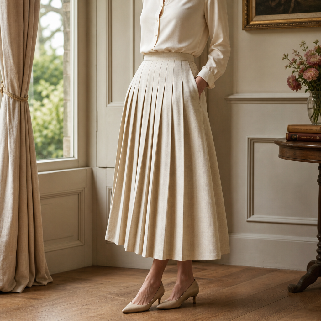 Rosalind Pleated Midi Skirt — alternate angle