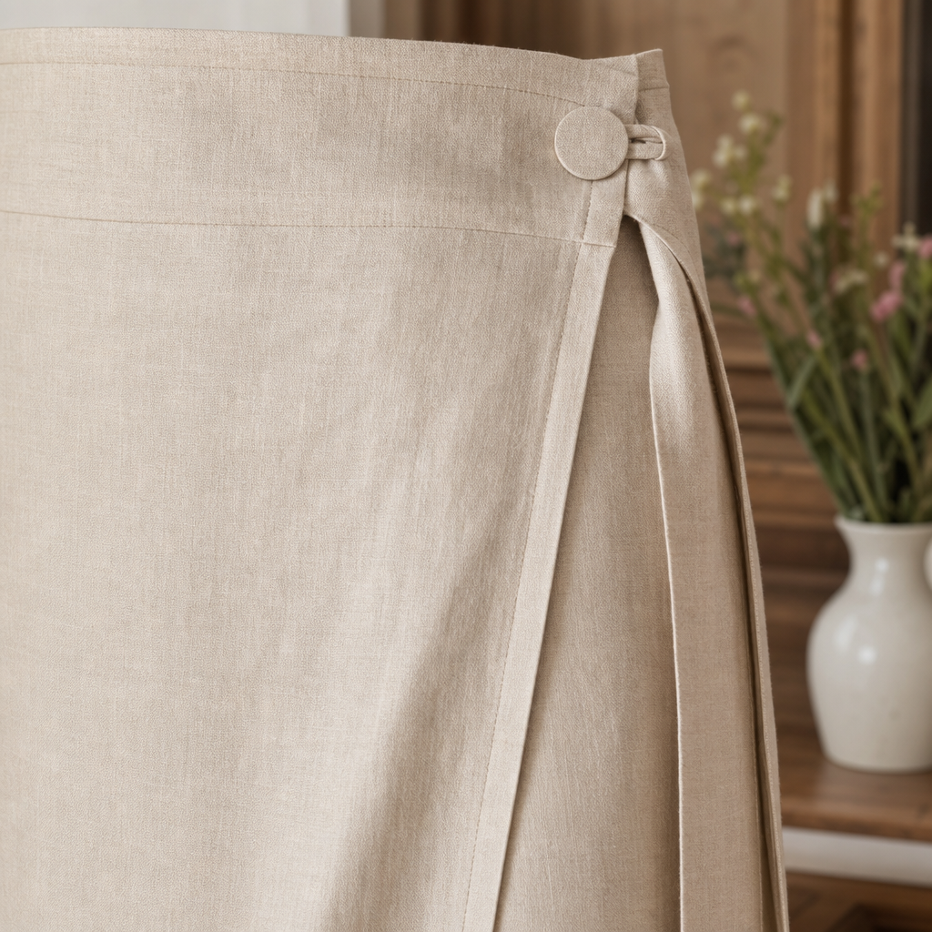 Hawthorn Tailored Wrap Skirt — detail material