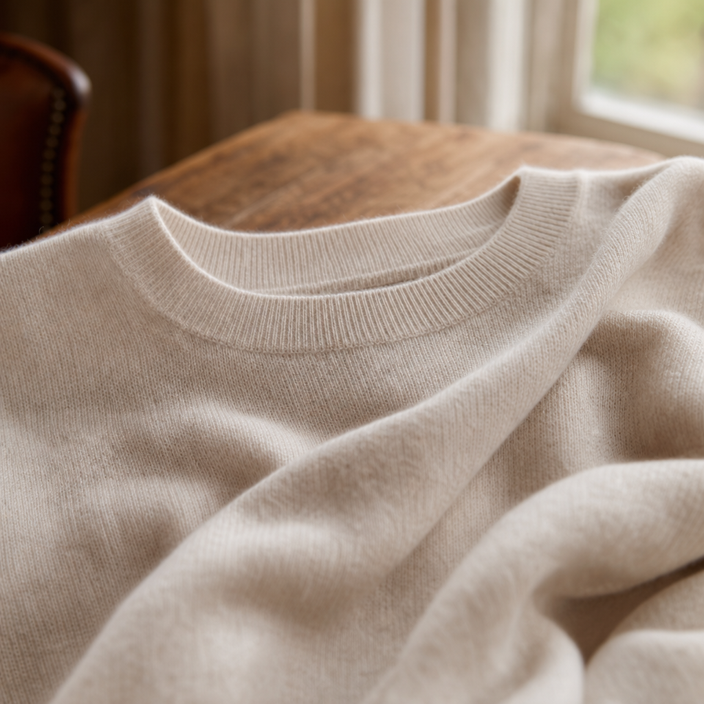 Rowley Cashmere Crewneck Sweater — detail material