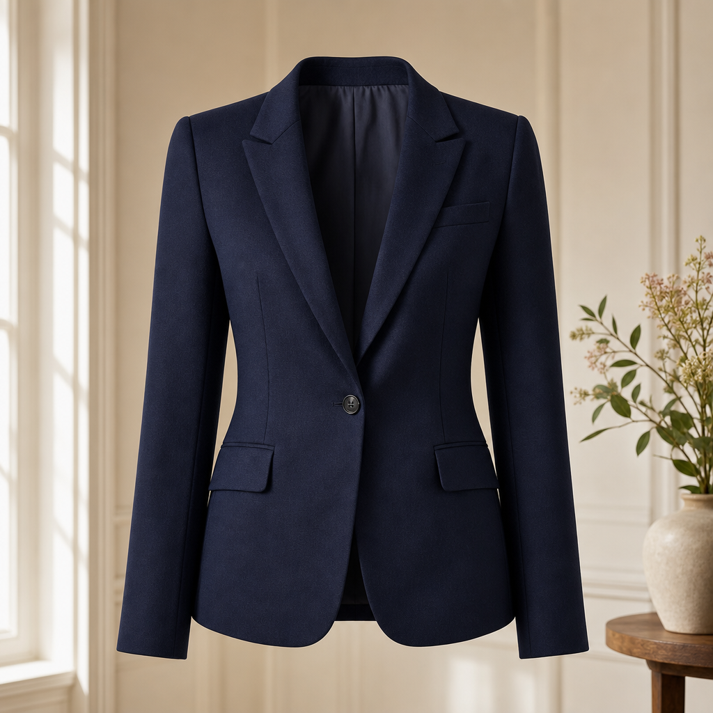 Ravenscroft Navy Wool Blazer — hero front