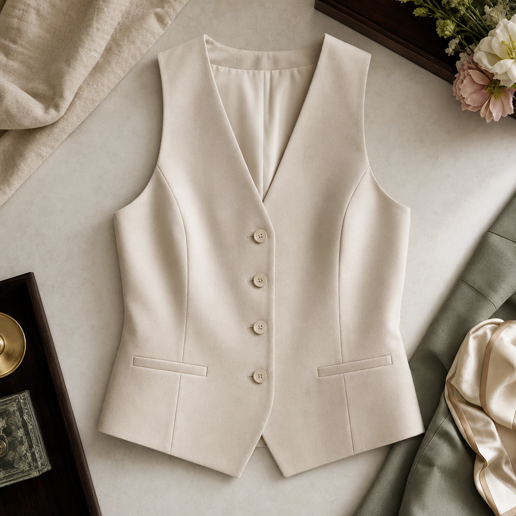 Ashworth Silk Cashmere Waistcoat — lifestyle flatlay